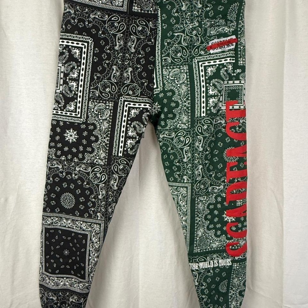 Scarface Shoe Palace Sweatpants Mens L Green Black Bandana Excellent‎ Joggers